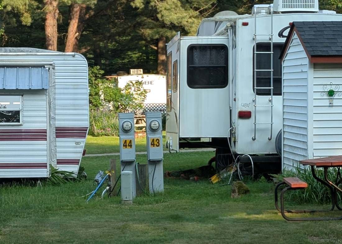 Numbered sites with electric and water hookups